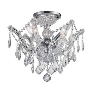 Maria Theresa Collection: Maria Theresa Flush Mount Chandelier - Chrome Finish - W:40cm