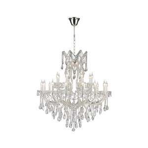 Maria Theresa Crystal Chandelier 24 Light - Silver Plated