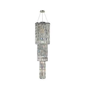 Modena Entrance Crystal Pendant Light - 3 Tier Round - W:40cm H:160cm