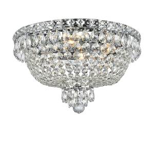Newyork Empress Collection: NewYork Empress - Flush Mount Basket Chandelier - Chrome - W:43cm