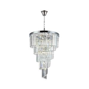 NewYork Oasis Spiral Chandelier - Chrome - Width: 60cm
