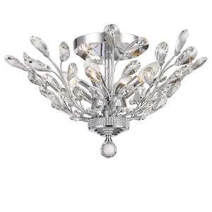 Willow Leaf: Willow Contemporary Leaf Flush Mount Chandelier- W:50cm H:28cm