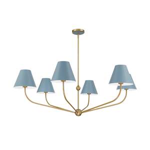 Jori Collection - 6 Lights Chandelier - Blue
