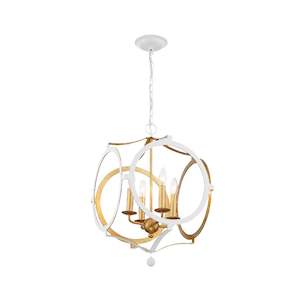 Weston Collection - Chandelier - White & Gold Leaf Frame - W:50cm
