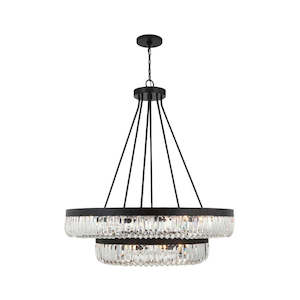 Clover Collection - 2 Tier Chandelier - Charcoal Bronze - bronze