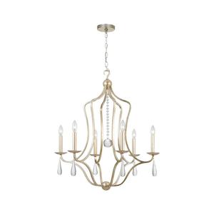 Coco Collection - 6 Light Silver Chandelier - silver