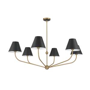 Clear: Jori Collection - 6 Lights Chandelier - Black