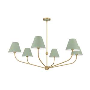 Jori Collection - 6 Lights Chandelier - Green