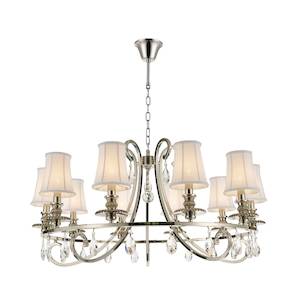 Traditional Filter: NewYork - Hampton 10 Arm Chandelier - Nickel Plated