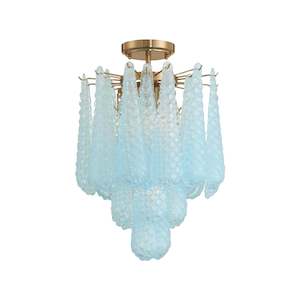 Flushmountchandelier Filter: Libby Collection - 4 Lights Semi-Flush - Blue
