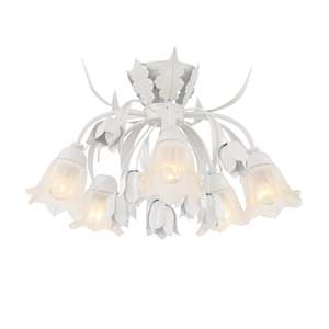 Flushmountchandelier Filter: Brittany Collection - White Rose Flush Mount