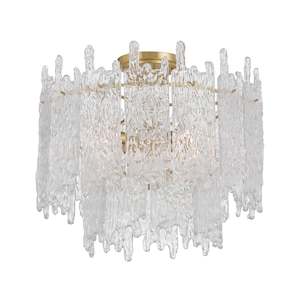 Flushmountchandelier Filter: Lofton 3 Lights Semi Flush - Satin Brass