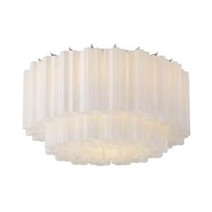 Odelle Collection - Flush Mount Chandelier - White & Chrome - W:56cm
