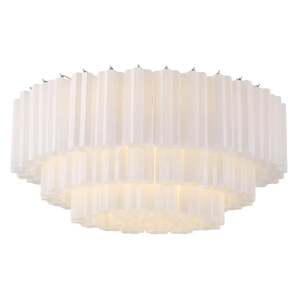 Odelle Collection - Flush Mount Chandelier - White & Chrome - W:80cm