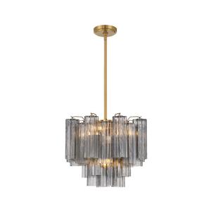 Odelle Collection - Ring Chandelier - Smoke & Satin Brass - W:45cm (Copy)