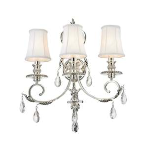 Silver Filter: ARIA - Hampton Triple Arm Wall Sconce - Silver Plated