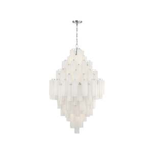 Odelle Collection - Ring Chandelier - White & Chrome - H:128cm