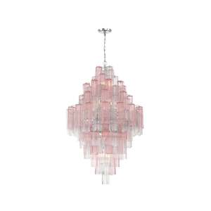 Odelle Collection - Ring Chandelier - Pink & Chrome - H:128cm