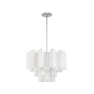 Odelle Collection - Ring Chandelier - White & Chrome - W:50cm