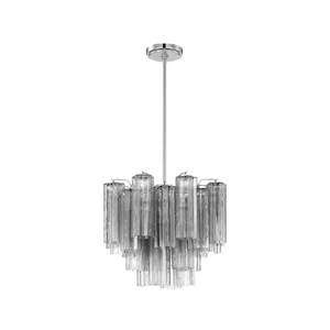 Odelle Collection - Ring Chandelier - Smoke & Chrome - W:50cm