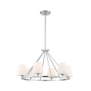 Nickel Filter: Huntington Collection - 6 Light - Ring Chandelier - Polished Nickel Frame