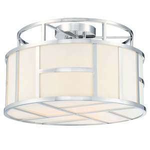 Nickel Filter: Fulton Collection - Flush Mount Chandelier - Polished Nickel Frame