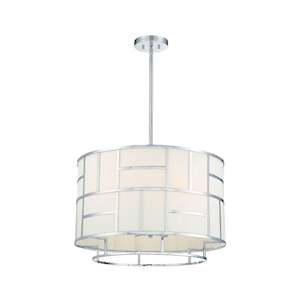 Nickel Filter: Fulton Collection - Chandelier - Polished Nickel Frame - W:63cm