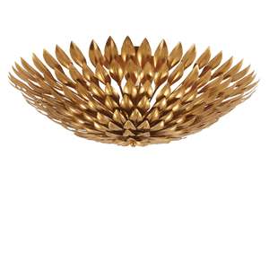 Flush Mount Chandeliers: Laurel Collection - Light Flush Mount - Antique Gold - Default