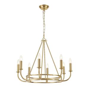 Bleecker Collection - 8 Lights Chandelier - Aged Brass