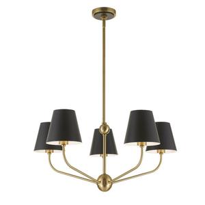 Jori Collection - 5 Lights Chandelier - Black