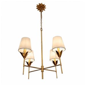 Crystal Chandeliers: Florentine Collection - 4 Light Chandelier - Antique Gold