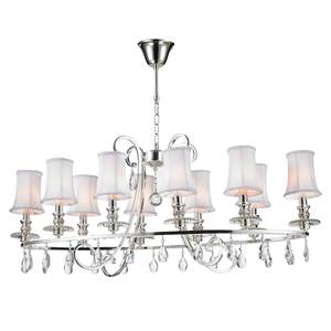 Crystal Chandeliers: NewYork - Hampton Oval Halo 10 Light Chandelier - Silver Plated
