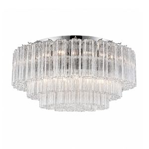 Odelle Collection - Flush Mount Chandelier - Clear & Chrome - W:80cm