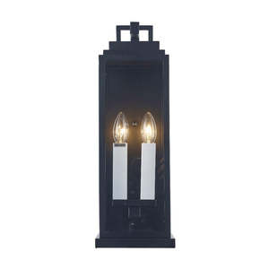 Wall Sconces: Atlas Collection - 2 Light - Wall Sconce - Matte Black - H:48cm