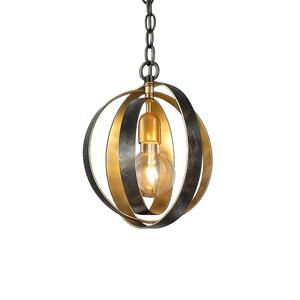 Clearance: Carson Collection - 1 Light Pendant - English Bronze & Gold