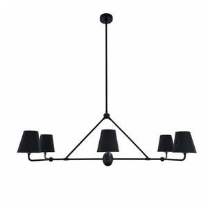 Clearance: Keenan Collection - 6 Light - Chandelier - Matte Black Frame - L:117cm