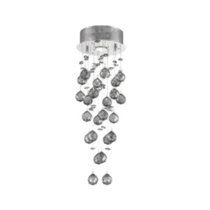 Contemporary Wave Spiral Ball Cluster Collections: Round Cluster LED Crystal Chandelier - Smoke- Width:20cm Height:60cm