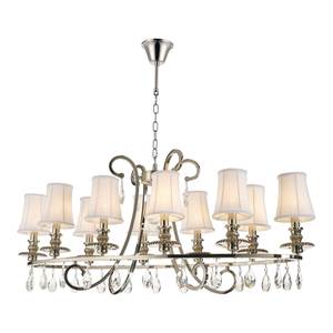 Traditional Filter: NewYork - Hampton  Oval  10 Arm Chandelier - Nickel Plated - W:120cm