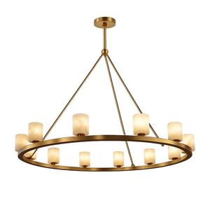 Modern Filter: Hulton Collection - 12 Light Chandelier - Satin Brass