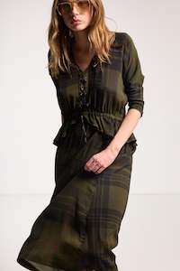 Salasai: Valentine Dress Forest Green Check