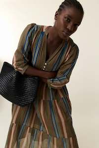 Leon Harper: Rozela TC209 Stripes Blue Long Dress