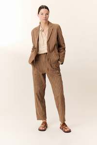 Leon Harper: Parsa TC124 Stripes Brown Trousers