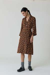Leon Harper: Rolie Spot Brown Dress