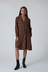 Leon Harper: Robbie Spot Brown Dress