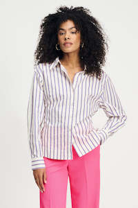 Pom Amsterdam: Stripes Poplin Cream Blouse
