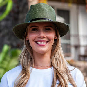 Hats: Borsalino Hat Leather Strap Army