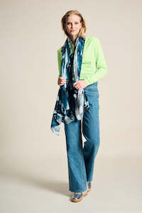 Scarves: Shawl Feather Blue