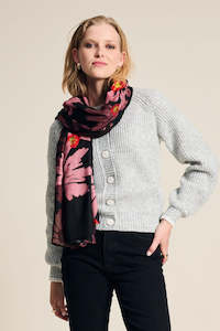 Shawl Big Blooming Pink