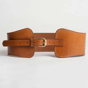 Belt: Felix Wide Leather Belt Tan S