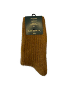 Lothlorian Knitwear: Possum Rib Sock Gold